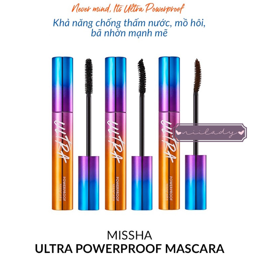 Chải mi chống trôi Missha Ultra Powerproof Mascara 8g