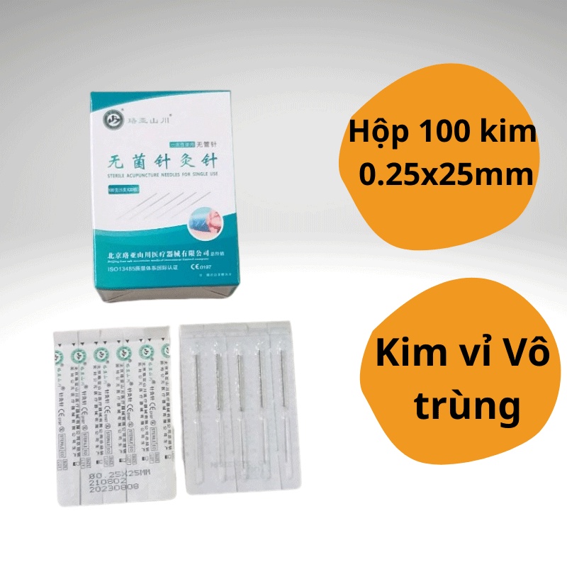 Kim châm cứu- Kim châm cứu Lạc Á vỉ 100 kim vô trùng