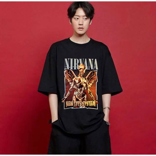 Áo thun tay lỡ NIRVANA , áo thun nam form rộng , local brand, Dricco official