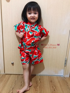 Set bé gái yukata mùa hè rực rỡ