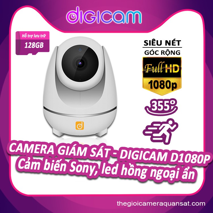Camera Giám Sát Thông Minh Cao Cấp Digicam D1080P Quay quét 355 độ cảm biến Sony | BigBuy360 - bigbuy360.vn