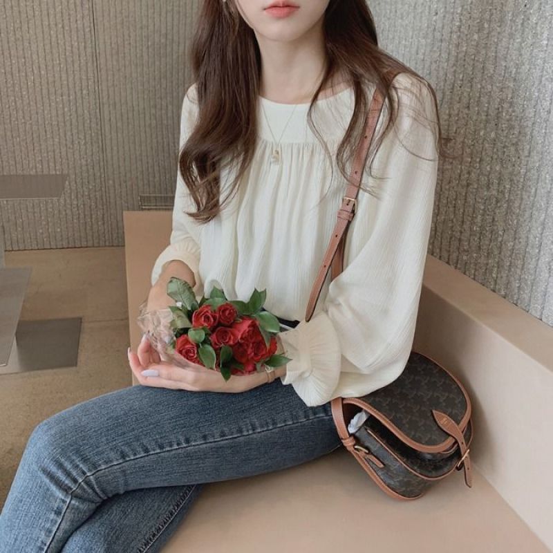 Áo Chiffon Nữ Tay Dài Dáng Rộng Thời Trang 2021