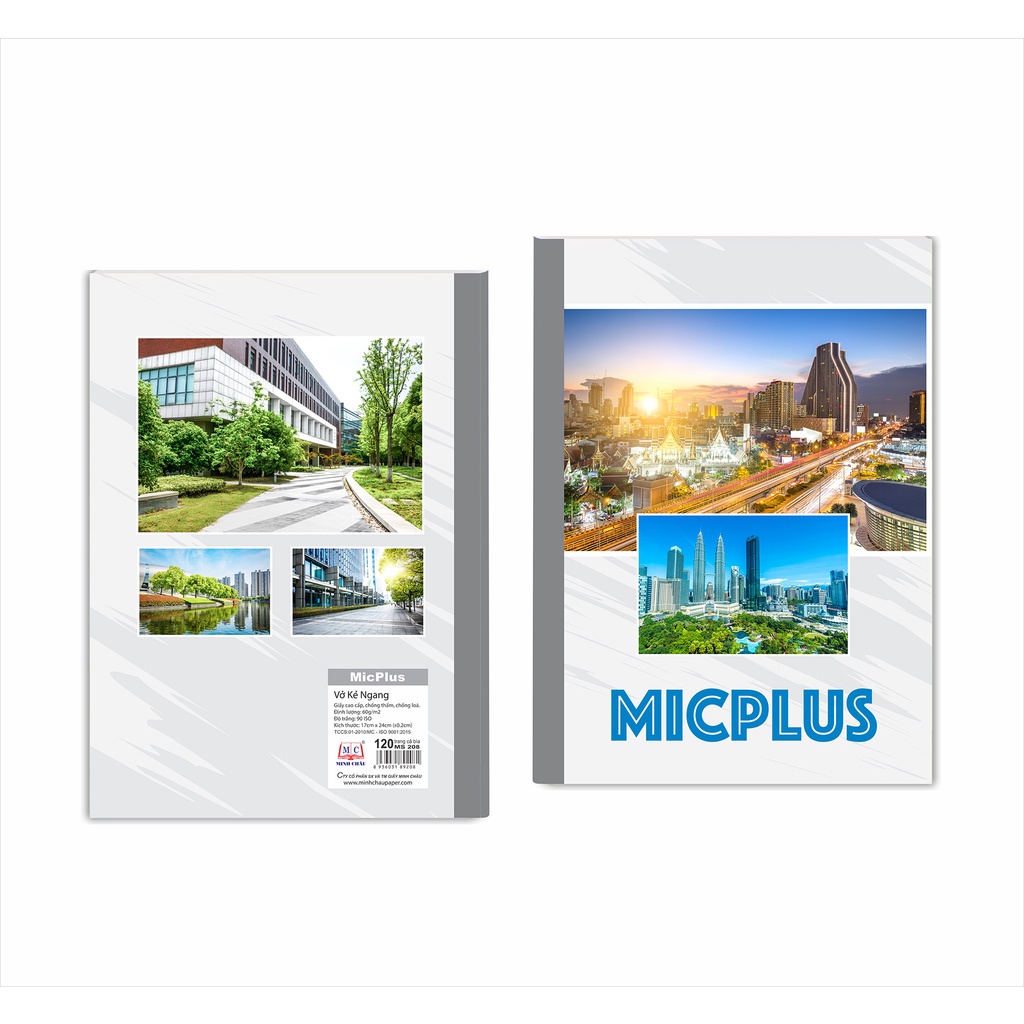 Vở viết Kẻ ngang A4 học sinh Minh châu MicPlus 120 trang nhiều hình