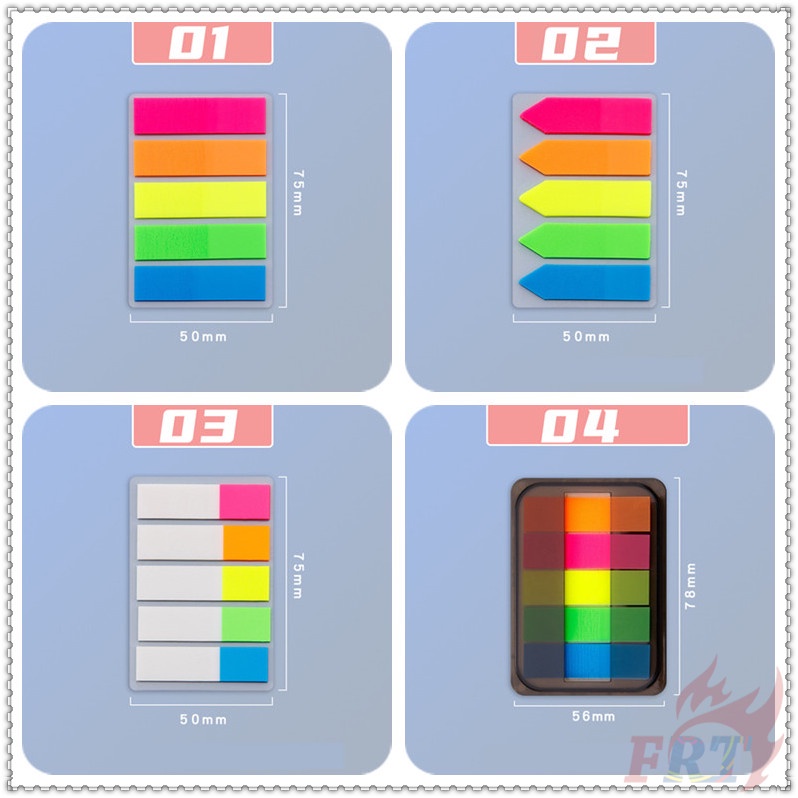 100 Tờ ✿ Ghi Chú Dính Chỉ Số 5 Màu ✿ Tập Giấy Ghi Chú Tự Dính Tiện Dụng Cho Trường Học / Văn Phòng