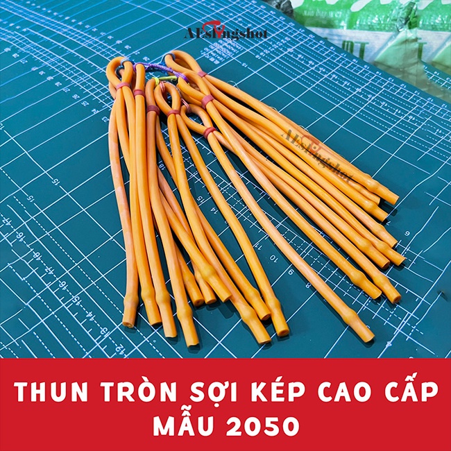 Thun Tròn Cho Ná Bắn Cá, Dây Thun Tròn Bắn Cá Ná Cao Su, Mã 2050 - Loại 2 Dây Đôi Cao Cấp Kẹp Vào Nhau Tăng Lực Đẩy