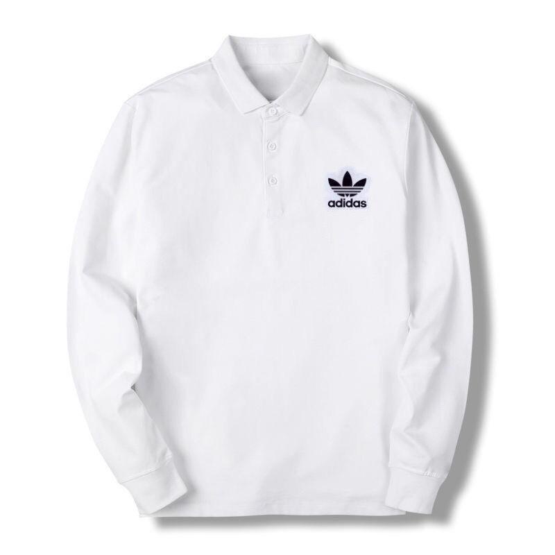 Áo Thun POLO Cotton Tay Dài Dáng Ôm Có Cổ Thời Trang Thu Đông Cho Nam