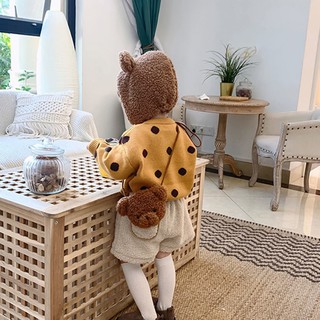 Se7en Túi Đeo Chéo Đựng Tiền Xu Hình Gấu Bông Dễ Thương Thời Trang Thu Đông Cho Bé Trai Bé Gái