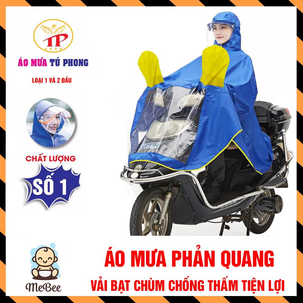 [Size lớn] Áo mưa phản quang - vải dù chống nước (loại 1 và 2 mũ)