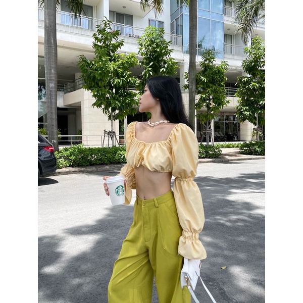 SAP-Áo croptop tay lồng đèn