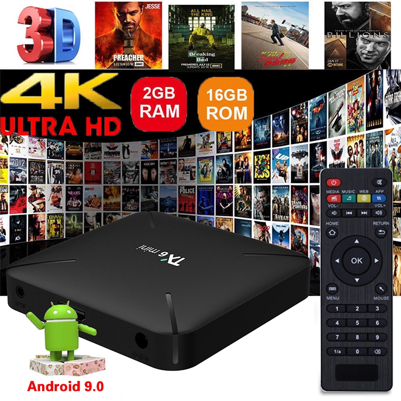 Thiết bị chuyển đổi TV thường thành smart TV tx6 mini Android 9.0 TV Box 2GB 16GB S905W 4K HD WiFi Media Player