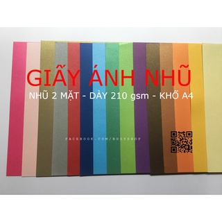 Giấy Ánh Nhũ,Bìa Màu, Giấy Làm Thiệp, Scrapbook (A4)