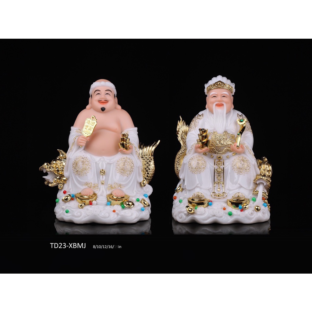 Cặp Thần Tài Thổ Địa - Tài Địa Bột Đá Đài Loan cao cấp 8 in - 20cm (Nhiều Mẫu)