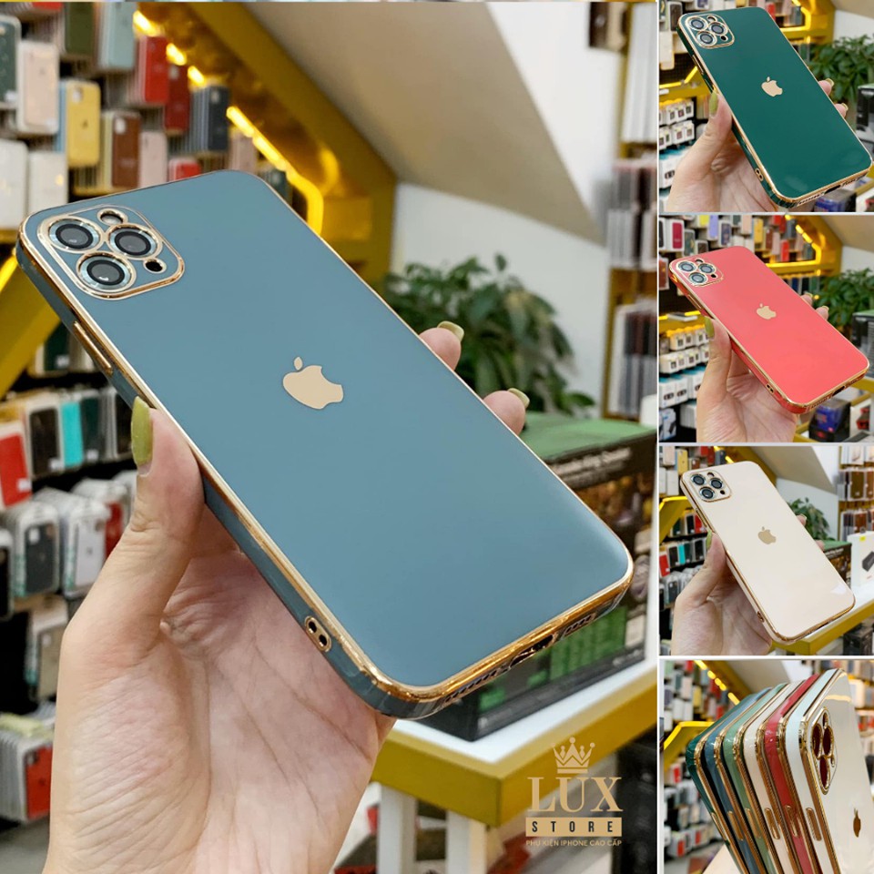 Ốp dẻo mạ viền gold vuông sang trọng dành cho ip12/12pro/12promax/ 11/11pro/11promax | BigBuy360 - bigbuy360.vn