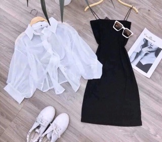 Set áo sơ mi + đầm body