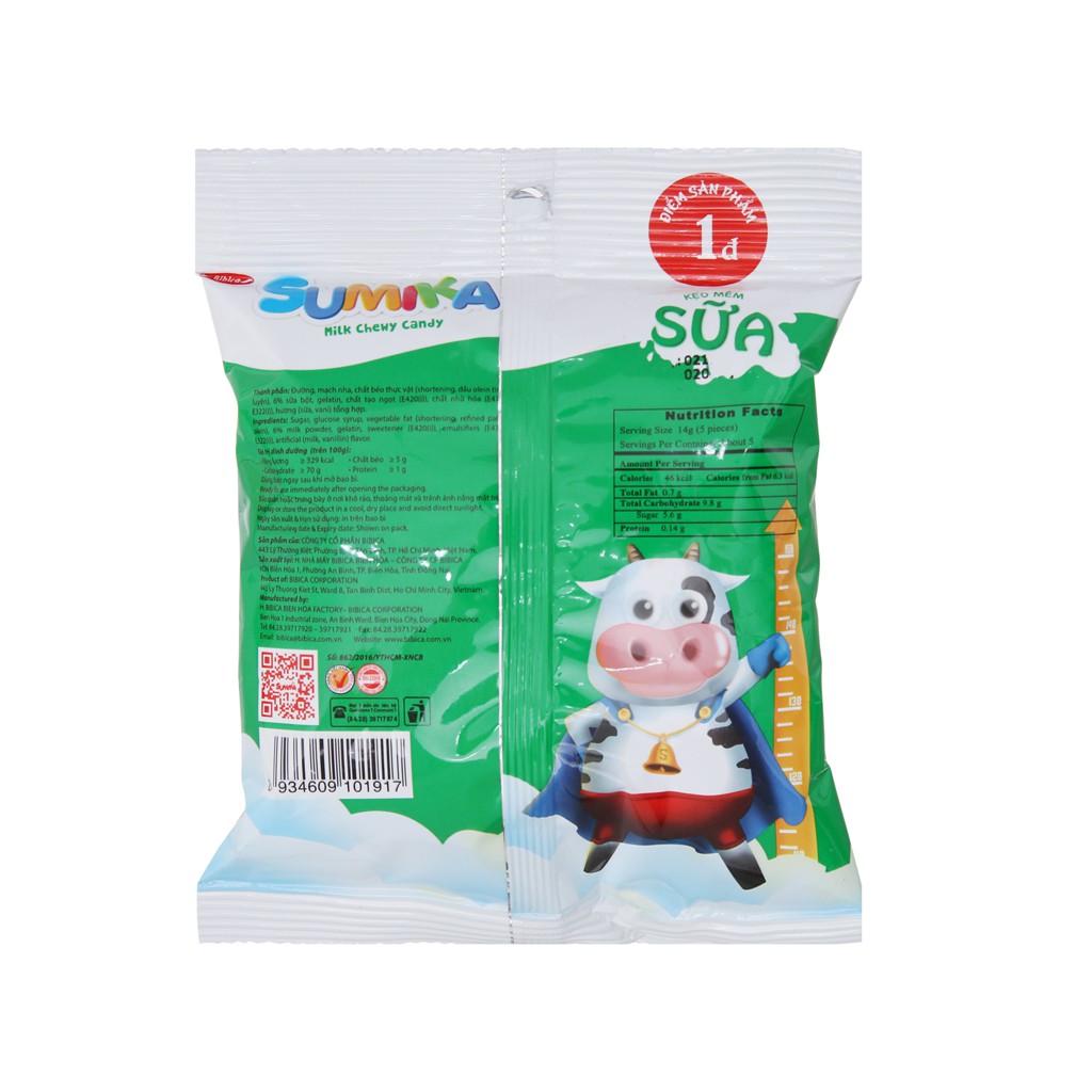 Kẹo mềm sữa Sumika gói 70g