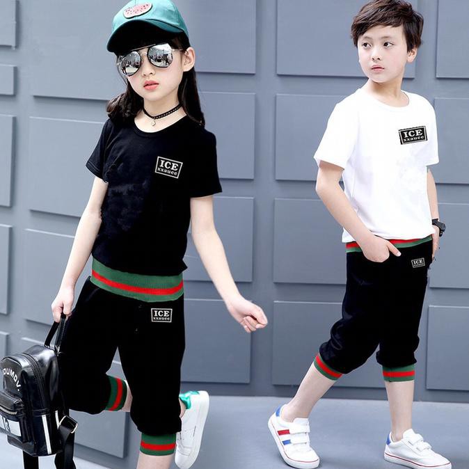 Bộ Quần Áo Thể Thao Họa Tiết Gucci Cá Tính Cho Bé Trai Gái