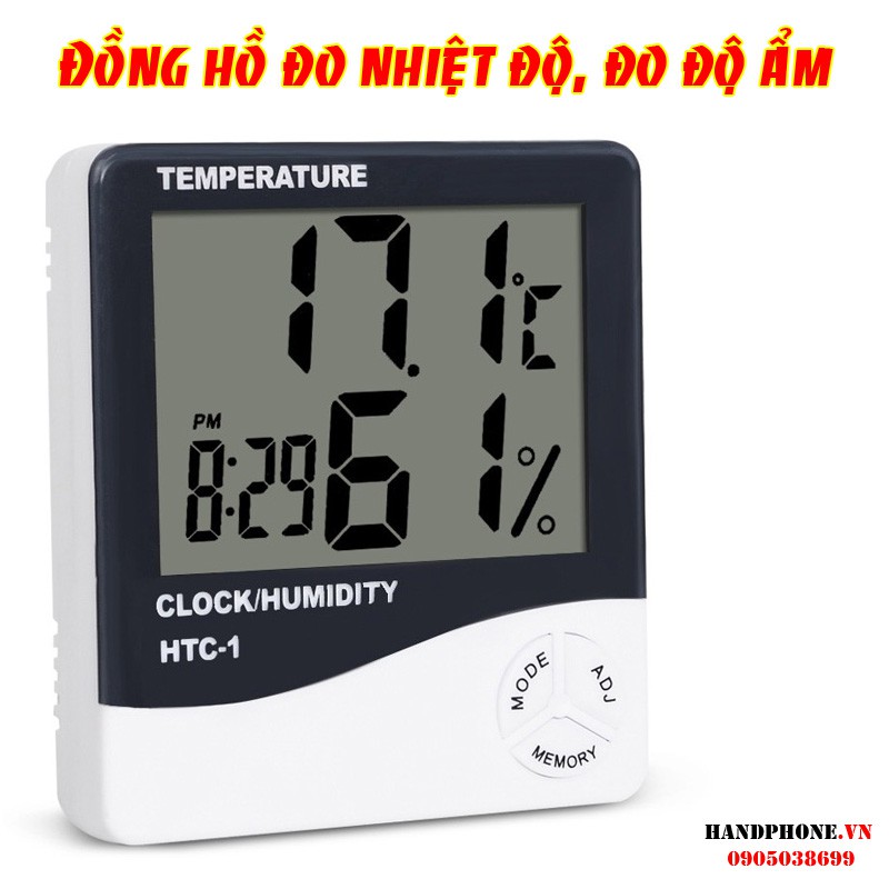 Đồng hồ đo nhiệt độ, đo độ ẩm đa năng thời gian thực HTC-1