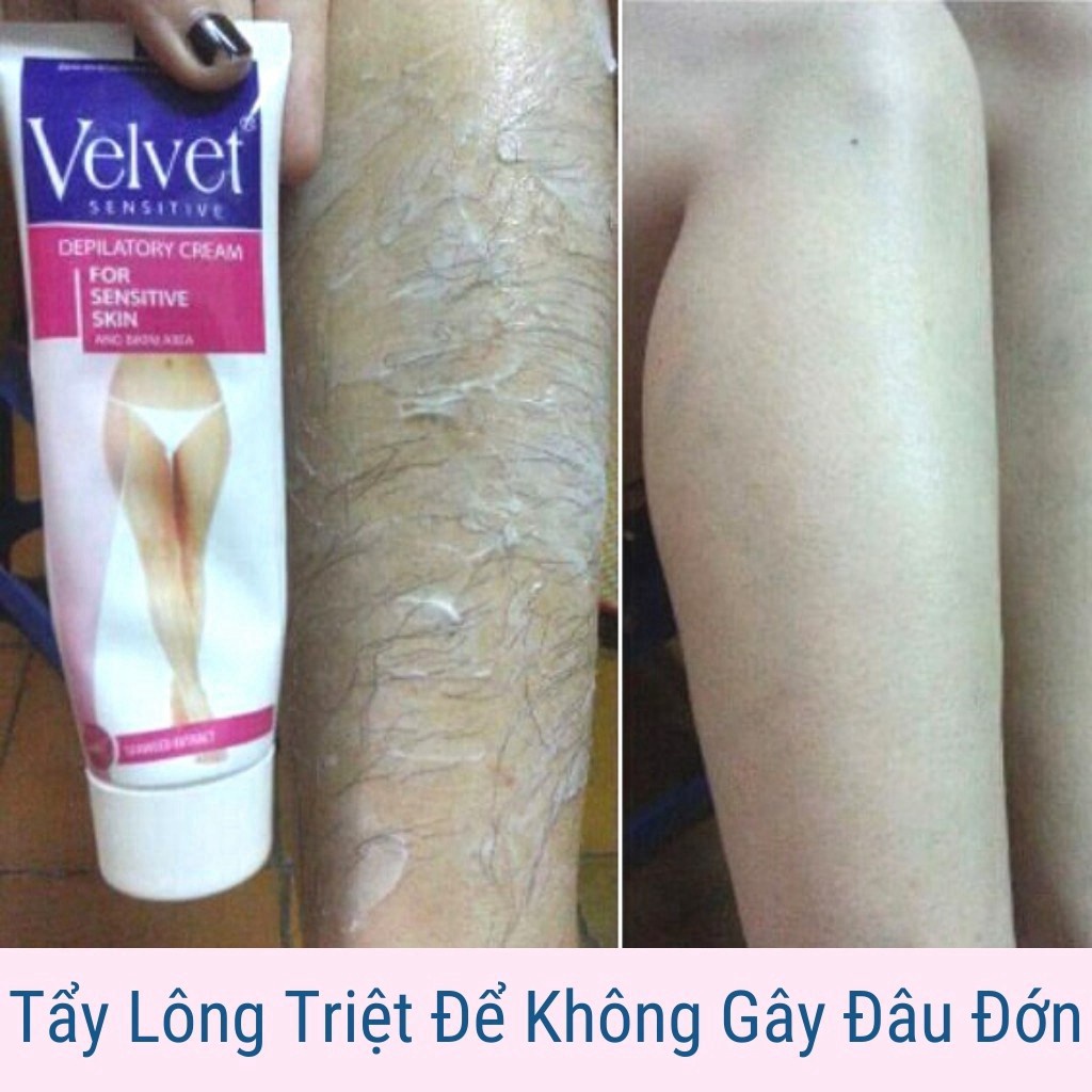 Kem tẩy lông_ Kem tẩy lông Velvet Sensitive 100ml hàng chính hãng Nga dùng được tất cả các vùng da