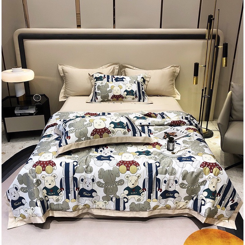 Chăn hè cotton tencel nhập khẩu, chăn mùa hè chần bông mỏng kích thước 2mx2m2 sẵn hàng-Liên Hương