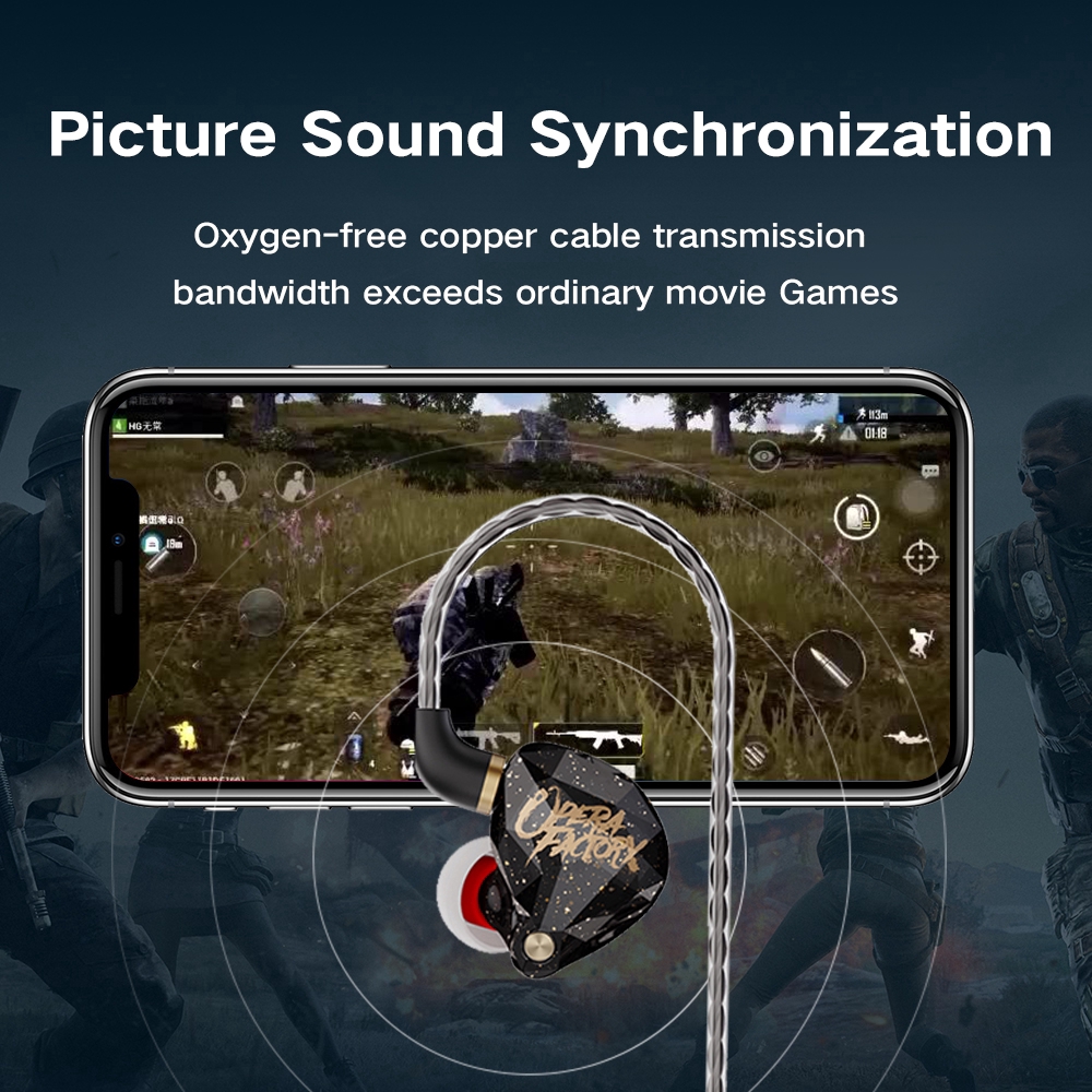 Whizzer OperaFactory OS1 Pro Graphene Dynamic Driver In Ear Earphone Noise Isolating HIFI Stereo Deep Bass DJ Sport Gaming
