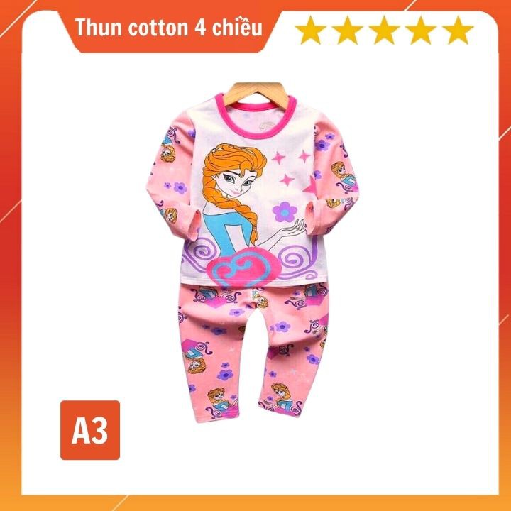 Đồ bộ dài tay cho bé gái hình Pony - Elsa - nàng tiên cá - Chất thun cotton - Tomchuakids