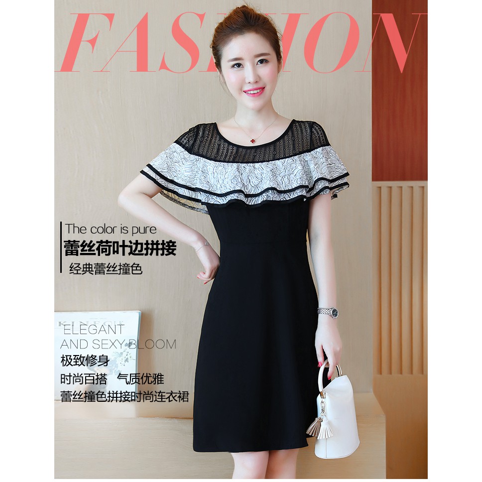 QC6803 Đầm xoè tay bèo cao cấp Quảng Châu big size