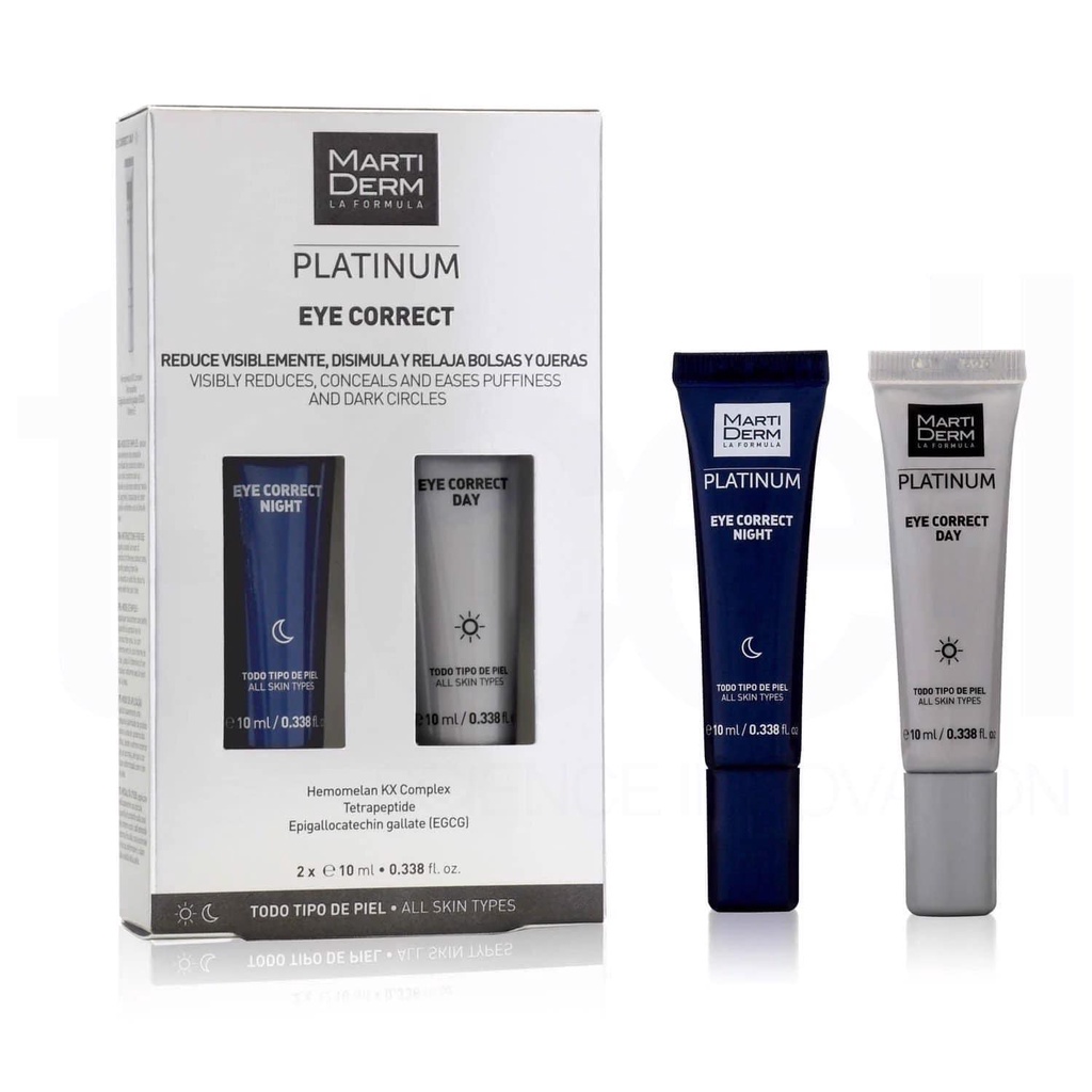 [SALE SỐC 40% - HÀNG CTY] Kem Dưỡng Mắt Ngày &amp; Đêm Giúp Giảm Bọng Mắt, Quầng Thâm MartiDerm Platinum Eye Correct