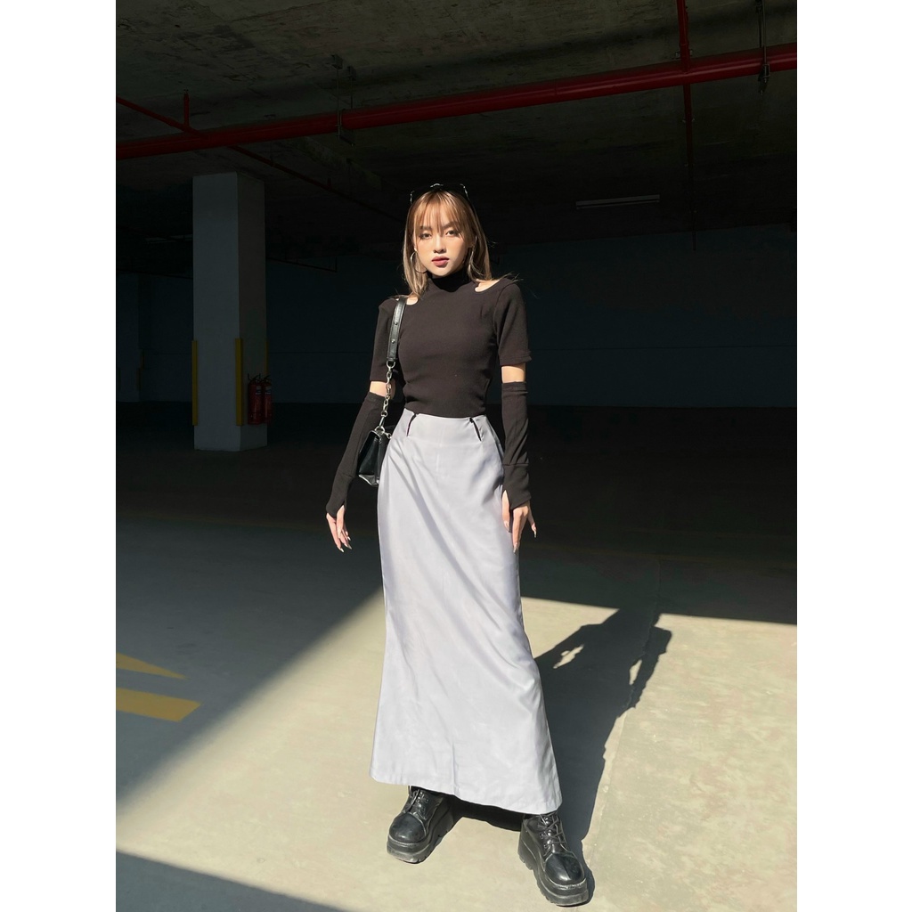 Áo Tchoose, áo thun khoét vai bodysuit dáng ôm sát kèm ống tay - T354 | BigBuy360 - bigbuy360.vn