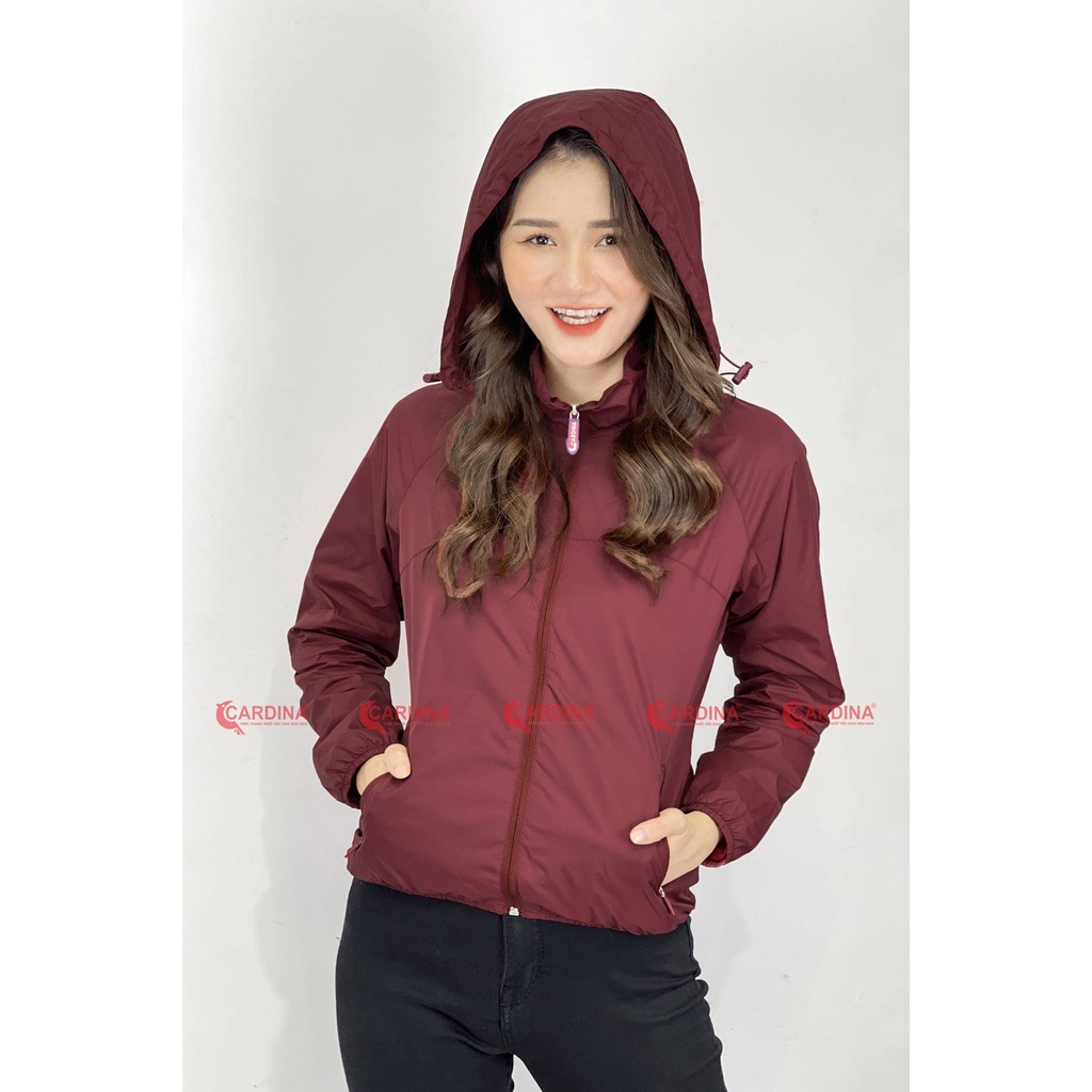 [CHÍNH HÃNG] Áo khoác gió nữ 2 lớp vân xước Cardina cản gió chống nước - kèm túi đựng siêu gọn | BigBuy360 - bigbuy360.vn