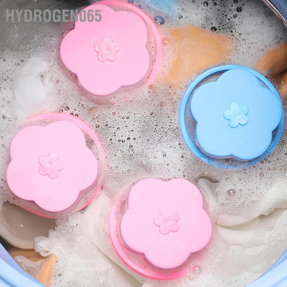 Hydrogen065 Washing Machine Filter Bag Plum Flower Shaped 360 Degree Reusable PP Floating for Laundry