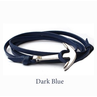 Vòng tay mỏ neo dây da (Dark Blue)