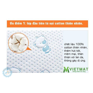 (140x200cm)- Ga chống thấm cotton 4 lớp VIETMAT (katydang)