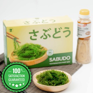Rong nho Sabudo, rong nho bien tách nước công nghệ Nhật Bản tặng kèm sốt mè rang Kewpie siêu ngon