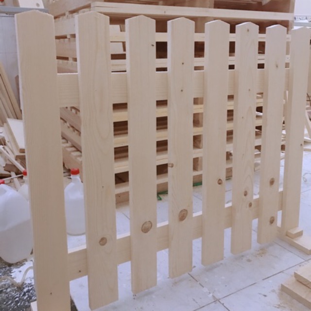 Combo 10 Thanh gỗ thông mới bo vòm đầu làm hàng rào dài 100cm x mặt rộng 4-9cm + láng mịn 4 mặt