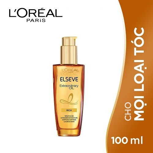 Dầu dưỡng tóc chiết xuất tinh dầu hoa tự nhiên L'Oréal Paris Elseve Extraordinary Oil màu vàng nhiều loại