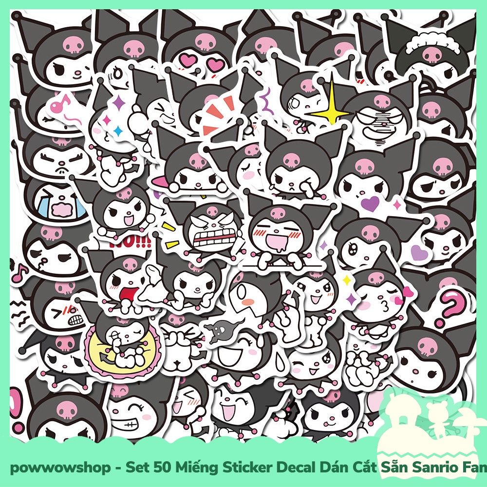 [Sẵn VN - Hỏa Tốc] Set 50 Miếng Sticker Decal Cắt Sẵn DIY Dán Trang Trí Vật Dụng Mẫu Sanrio Family Collection Biggie