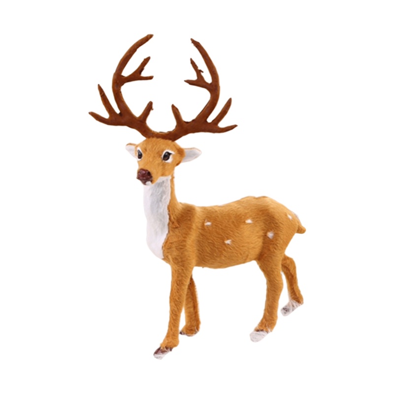 Mô hình tuần lộc vải lông 15-35cm tùy chọn dành cho trang trí nhà cửa dịp Giáng Sinh năm mới
