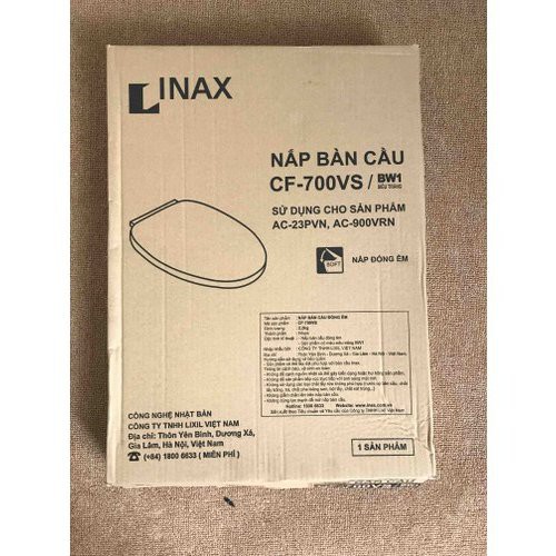 Nắp bồn cầu Inax CF-700VS (êm) dùng cho cầu 702VRN,711VRN,900VRN,23PVN.AC939