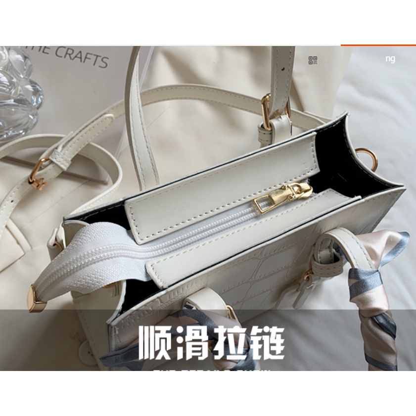 D215 Túi xách thời trang chất da mềm kèm khăn sang chảnh