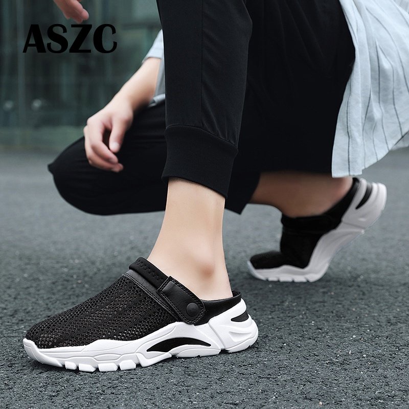 Dép Lười Phối Lỗ Thoáng Khí Thời Trang Đi Biển Mùa Hè Cho Nam