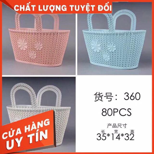 GIỎ ĐI CHỢ/LÀN NHỰA ĐI CHỢ GẤP GỌN Kích thước sản phẩm 34 x 23.5 x 27.8 cm