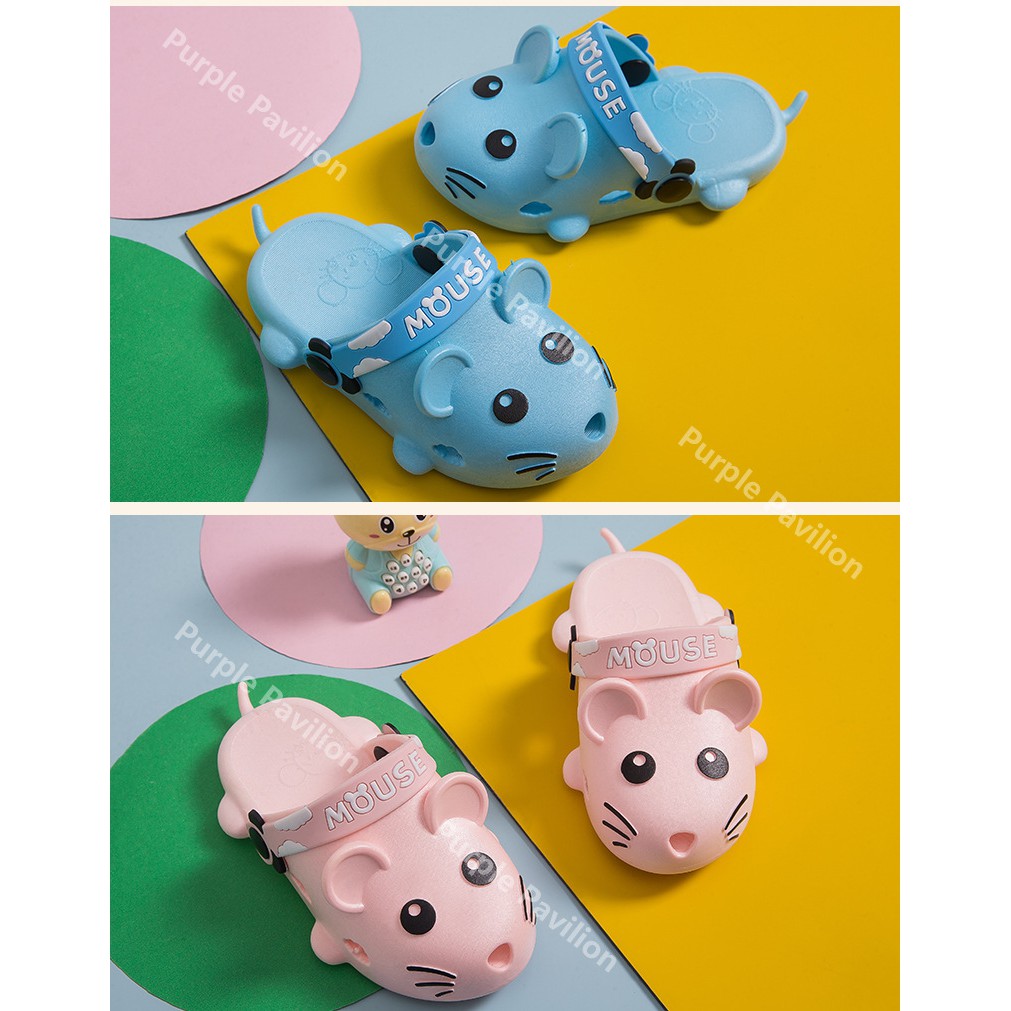 ✿Ready Stock✿ Cartoon mouse home outdoor non-slip men women sandals soft-soled children boys girls slippers couple parent-child beach shoes