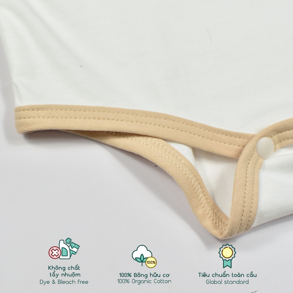 Quần áo trẻ em Bobicraft - Bộ đồ liền thân bodysuit Romper bỉm gấu cho bé trai bé gái - Cotton hữu cơ organic an toàn