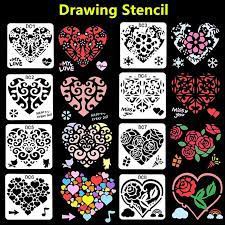 Pet Stencil - Khuôn hình trái tim trang trí - Kích thước 13cm - 01 tấm