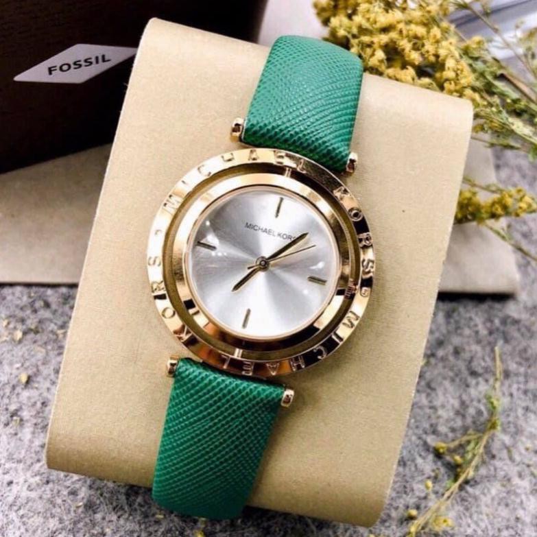 Đồng hồ nữ Michael kors MK46 dây da cao cấp, mặt xoay -Jun31watch