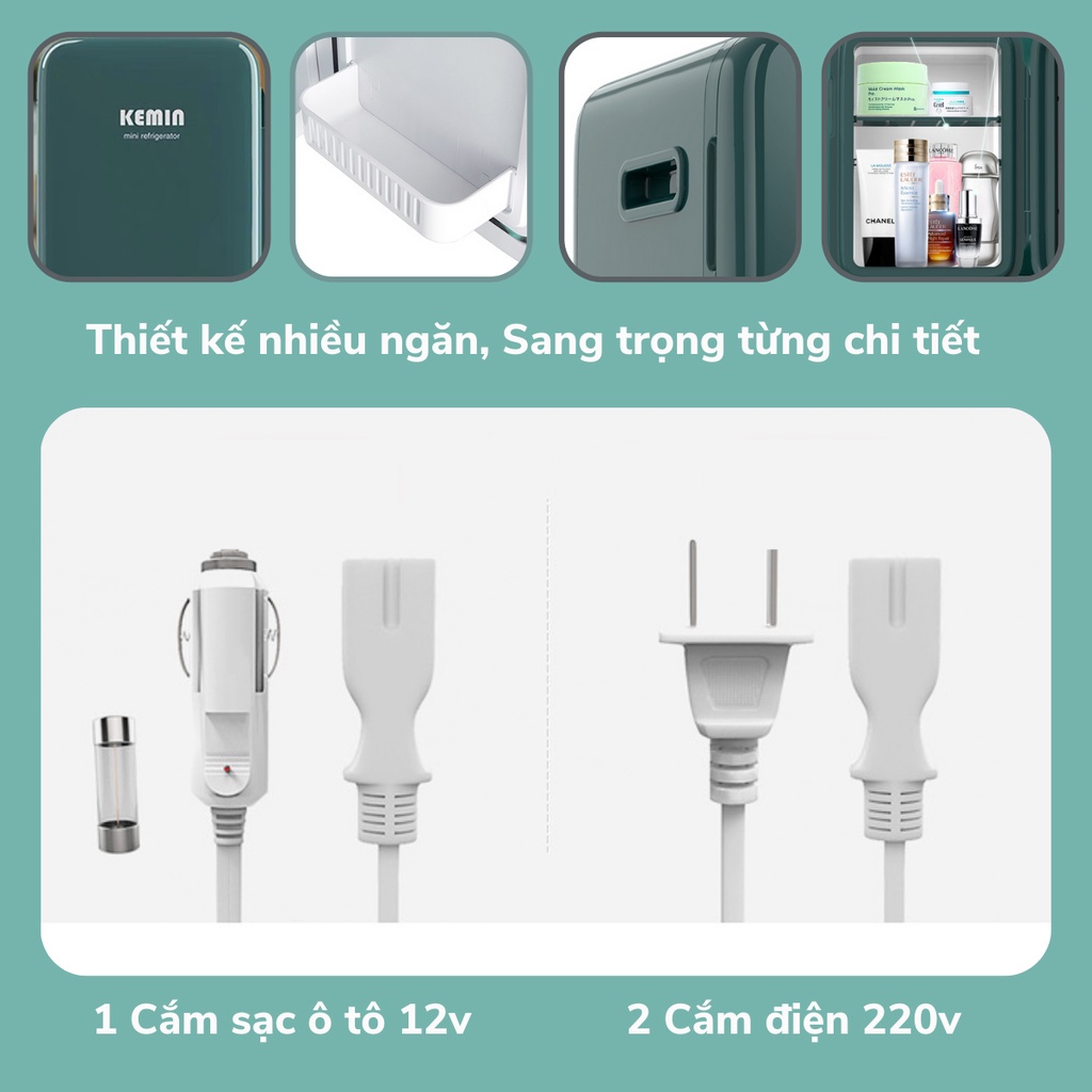 Tủ lạnh mini thông minh Kemin 10L có điều chỉnh nhiệt - Hàng chính hãng Bảo hành trên toàn quốc