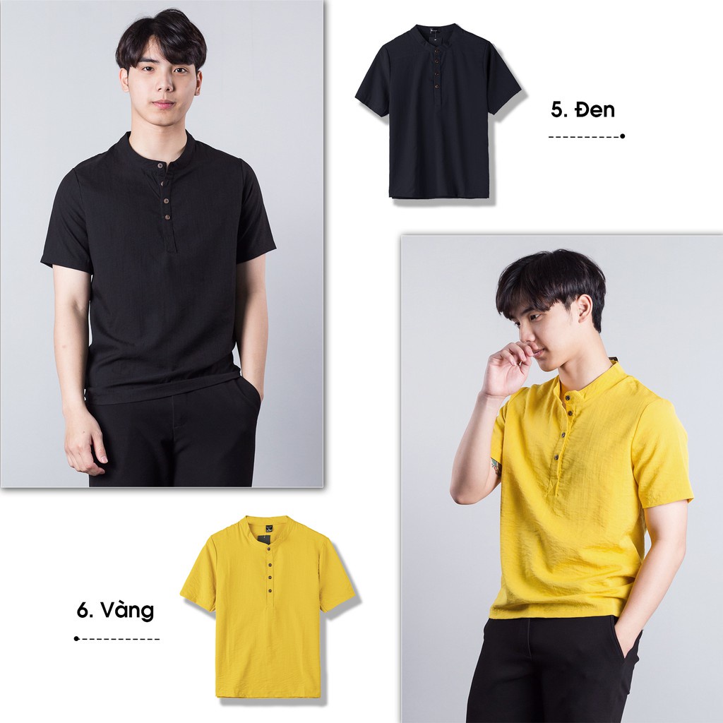 Áo đũi nam cổ tàu cộc tay LT.SPORT Áo nam mặc nhà đi chơi du dịch