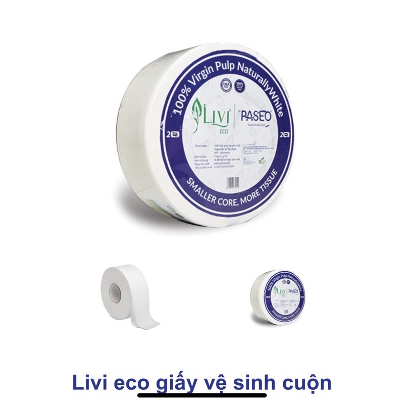 Combo 2 ,4 Lốc giấy vệ sinh cuộn lớp 700gr thương hiệu Livi Eco Paseo