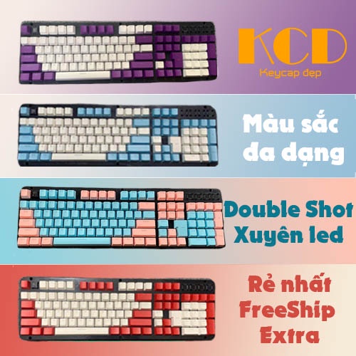 Keycap xuyên led, keycap double shot, keycaps cho bàn phím cơ giá rẻ, chất lượng cao