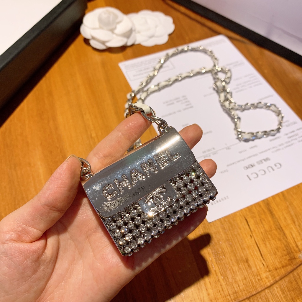 Túi đeo chéo hộp mini chanel 2 màu vàng,bạc sang chảnh cho nữ